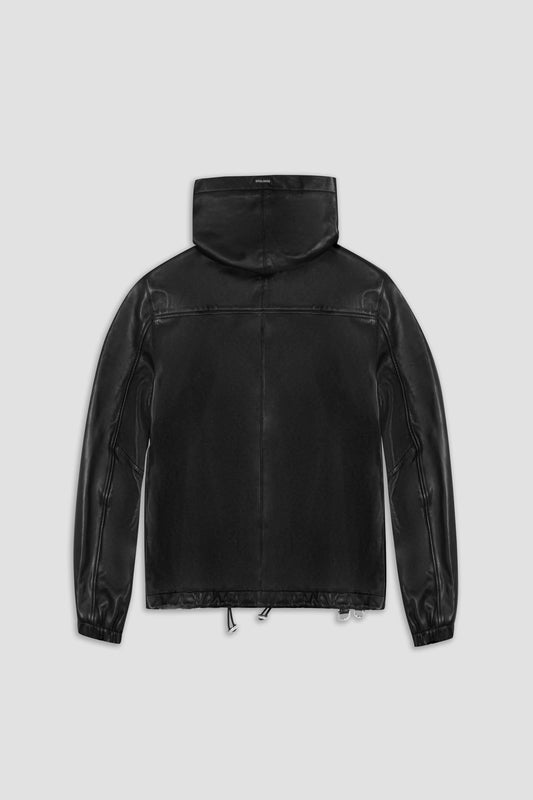 LEATHER ZIP UP HOODIE (Man)
