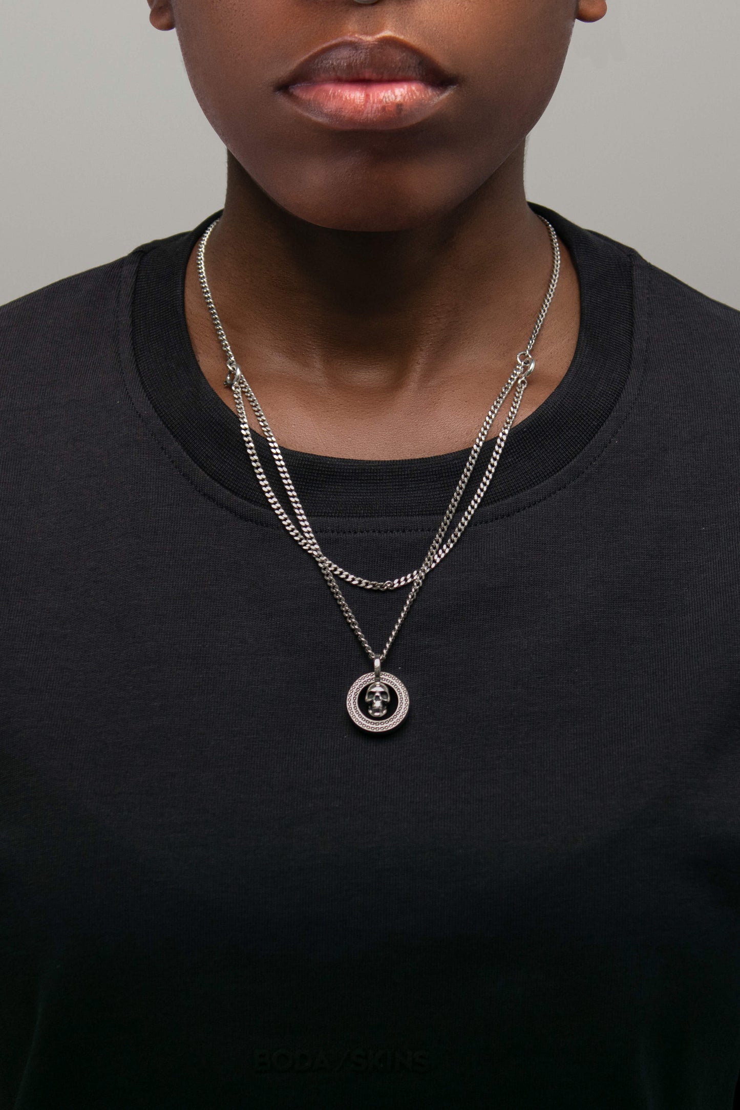 MODULAR SKULL PENDANT + CHAIN (WOMAN)