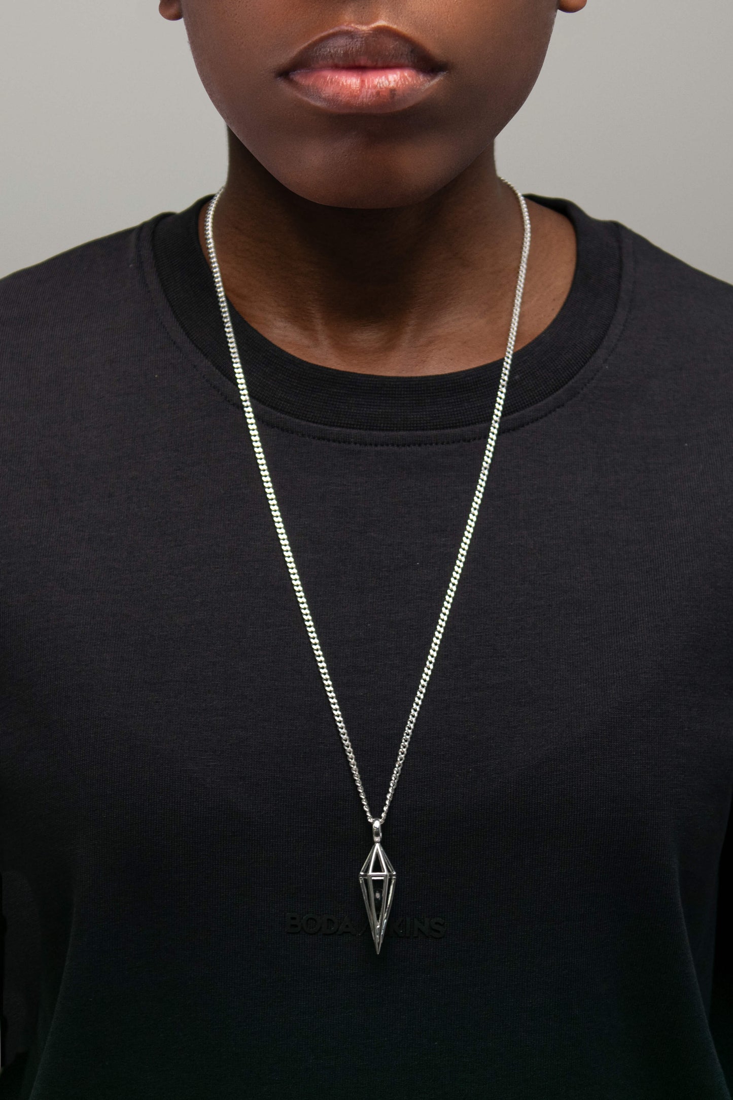 Shungite Geometric Pendant + Chain