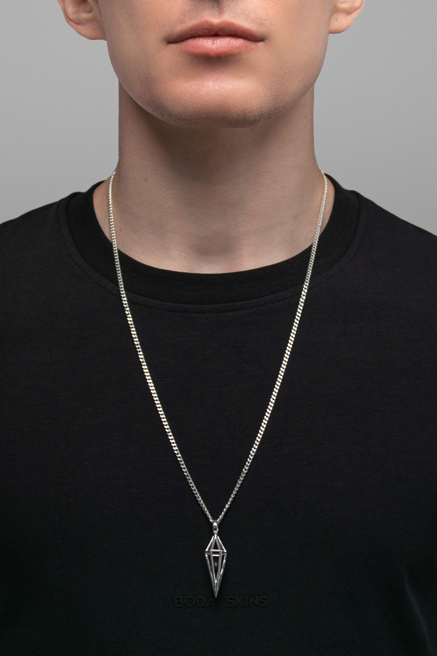 Shungite Geometric Pendant + Chain