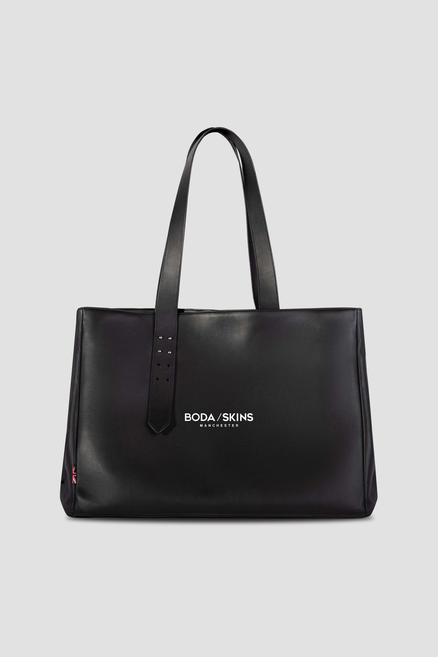 Leather Tote Bag: BODA SKINS LOGO