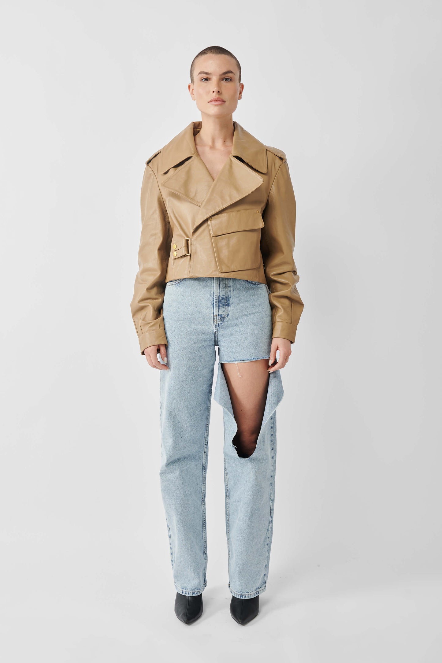 Cropped Blouson Sand - Tall