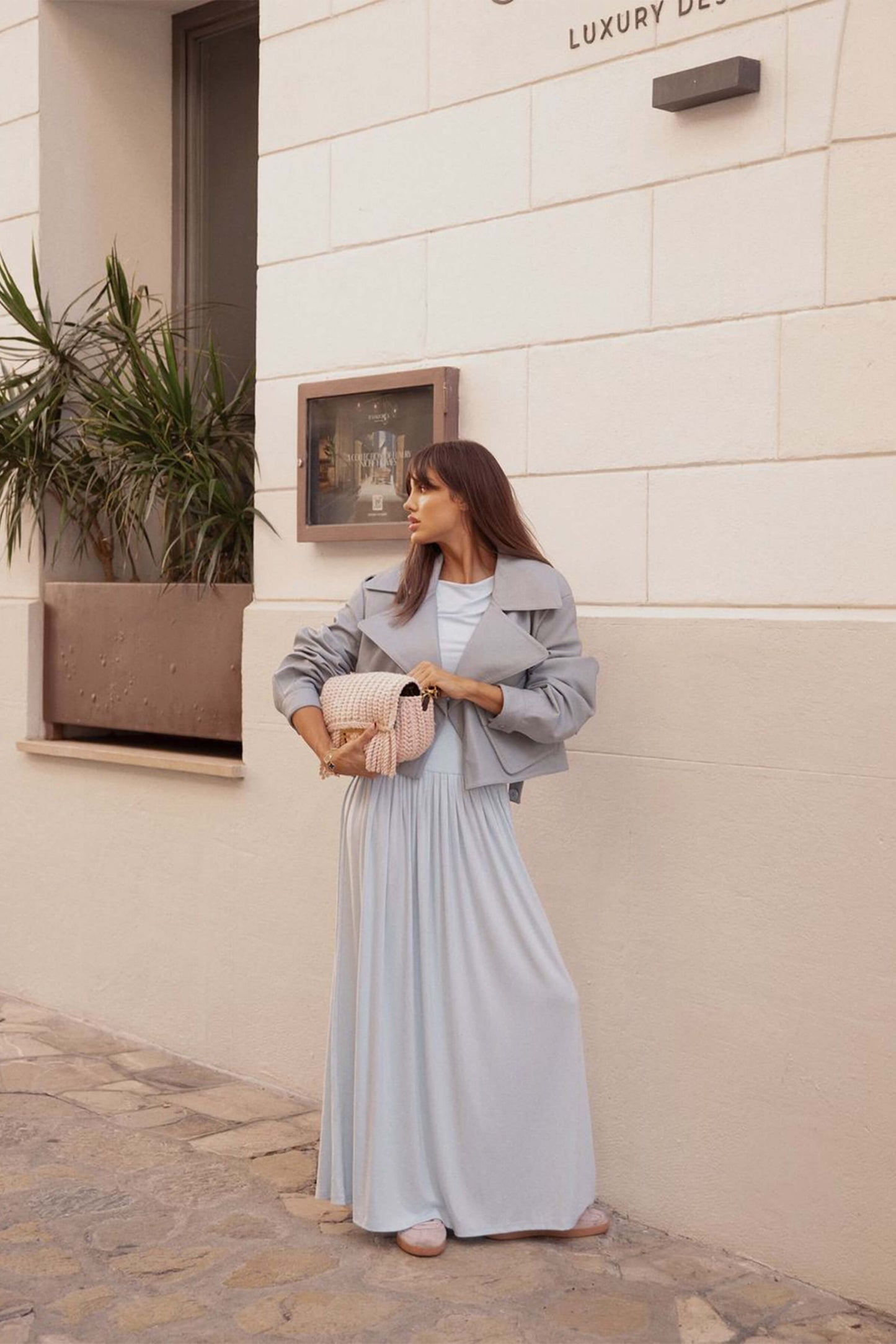 Cropped Blouson: Celestial Blue