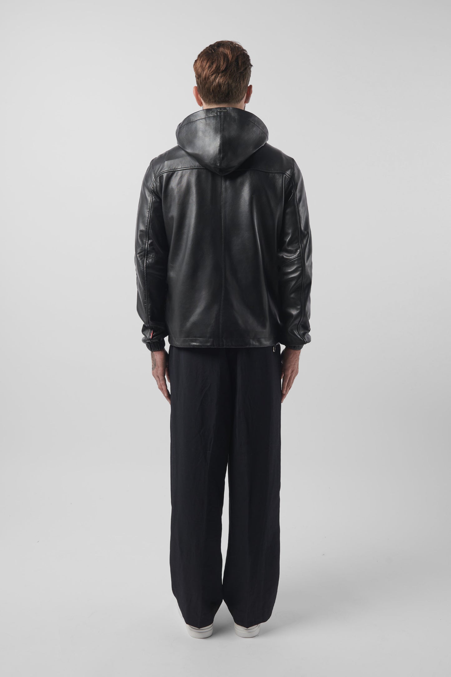 LEATHER ZIP UP HOODIE TALL (Man)